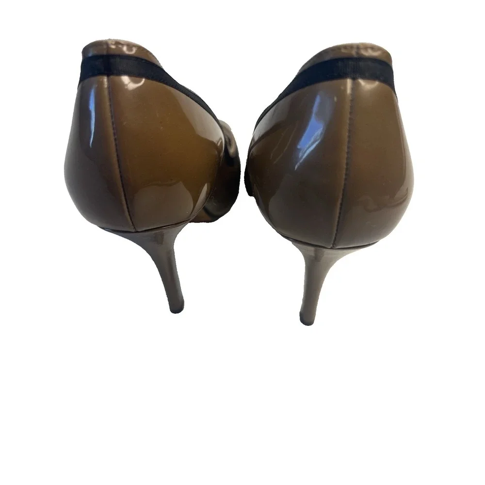 Kate Spade New York Women Patent Leather Classic Pump Brown 9B Formal Work Money